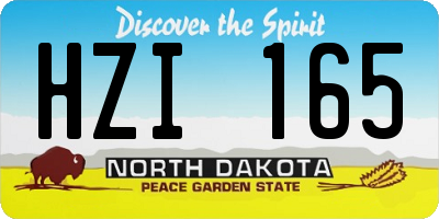 ND license plate HZI165