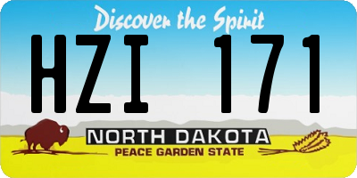ND license plate HZI171
