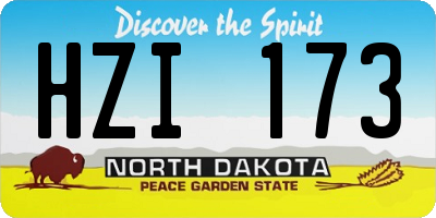 ND license plate HZI173