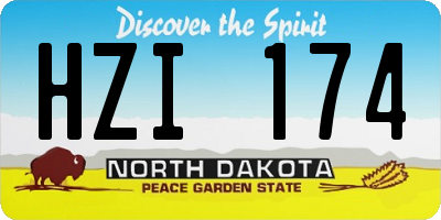 ND license plate HZI174