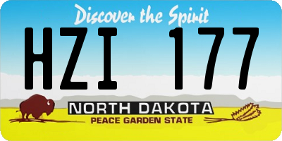 ND license plate HZI177