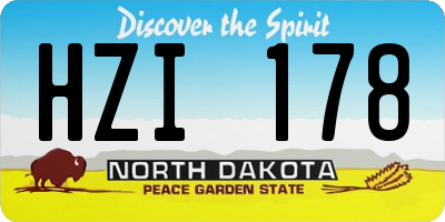 ND license plate HZI178