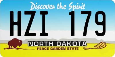 ND license plate HZI179