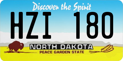 ND license plate HZI180
