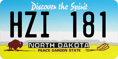 ND license plate HZI181