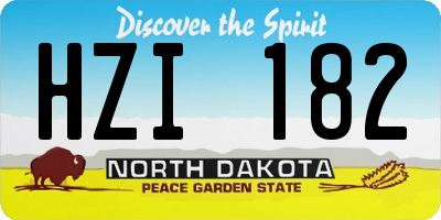 ND license plate HZI182
