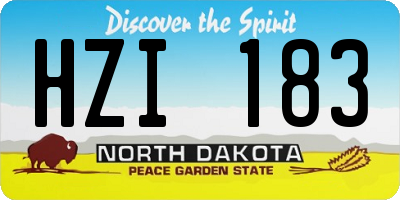 ND license plate HZI183