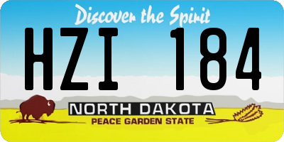 ND license plate HZI184