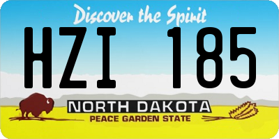 ND license plate HZI185
