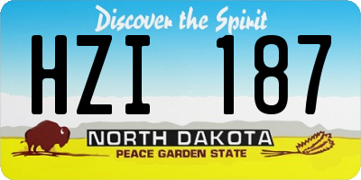 ND license plate HZI187