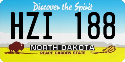 ND license plate HZI188