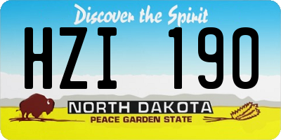 ND license plate HZI190
