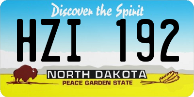 ND license plate HZI192