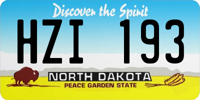 ND license plate HZI193