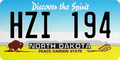 ND license plate HZI194
