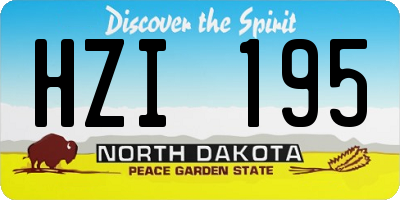 ND license plate HZI195