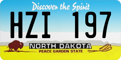 ND license plate HZI197