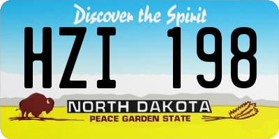 ND license plate HZI198