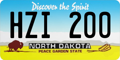 ND license plate HZI200