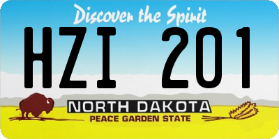 ND license plate HZI201