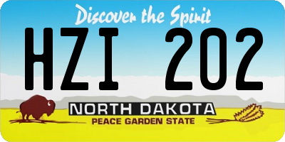 ND license plate HZI202