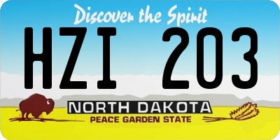 ND license plate HZI203