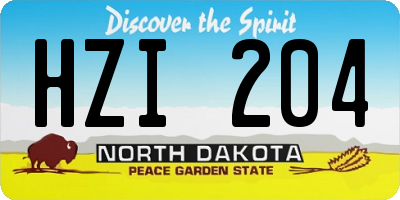 ND license plate HZI204