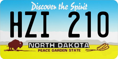ND license plate HZI210