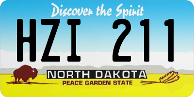 ND license plate HZI211