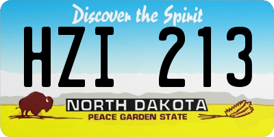 ND license plate HZI213