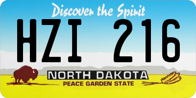 ND license plate HZI216