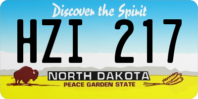 ND license plate HZI217