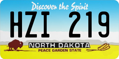 ND license plate HZI219