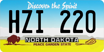 ND license plate HZI220