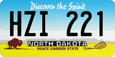 ND license plate HZI221