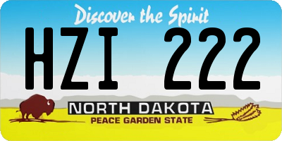 ND license plate HZI222