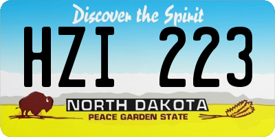 ND license plate HZI223
