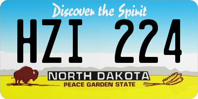ND license plate HZI224