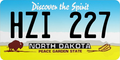ND license plate HZI227