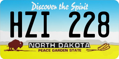 ND license plate HZI228