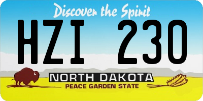 ND license plate HZI230