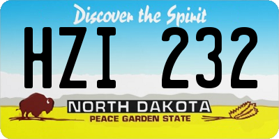 ND license plate HZI232