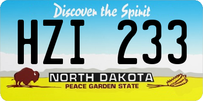 ND license plate HZI233