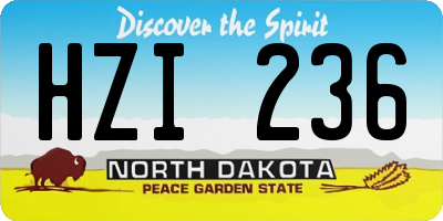 ND license plate HZI236