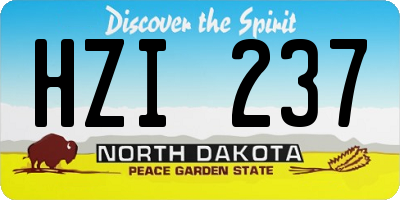 ND license plate HZI237