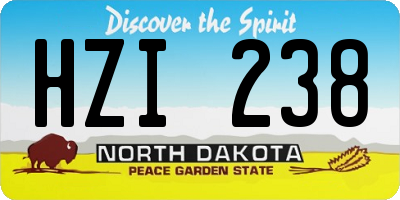 ND license plate HZI238