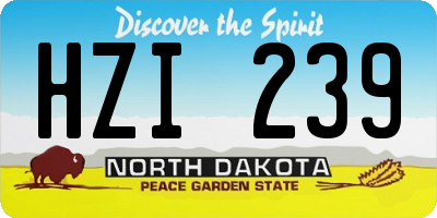 ND license plate HZI239