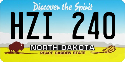 ND license plate HZI240