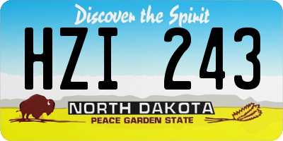 ND license plate HZI243