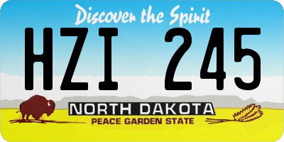 ND license plate HZI245